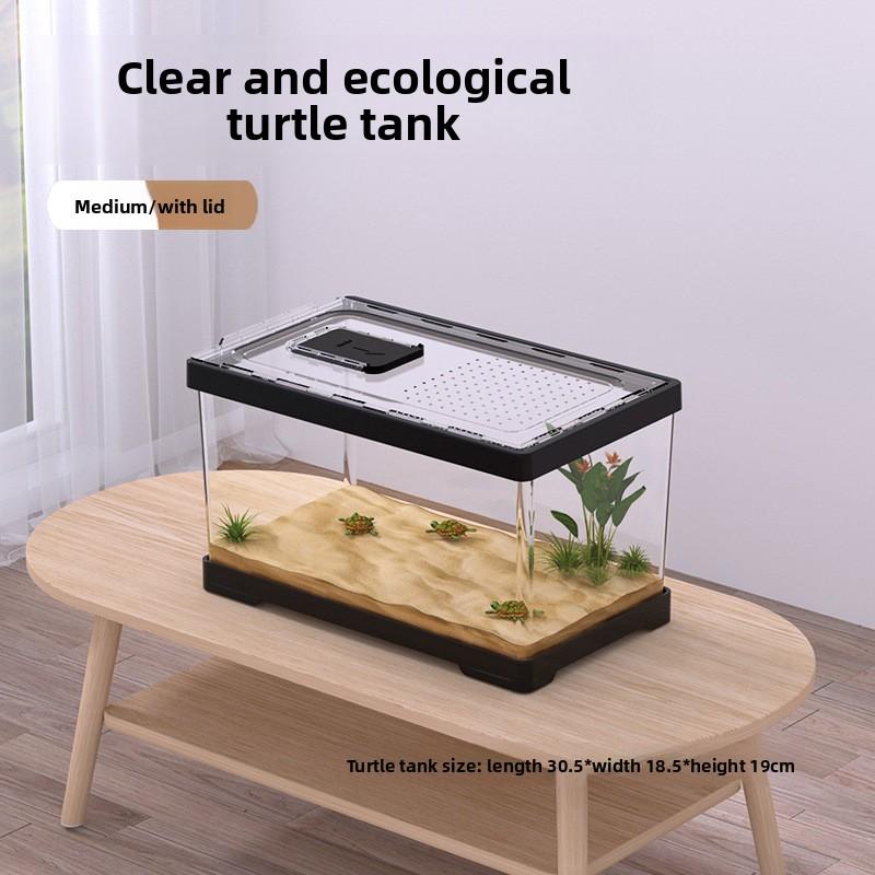 TT Turtle Tank Home Living Room Small Desktop Villa Breeding Tank with Basking Platform Ecological Turtle Tank TT Turtle Tank Home Living Room Small Desktop Villa Breeding Tank with Basking Platform Ecological Turtle Tank