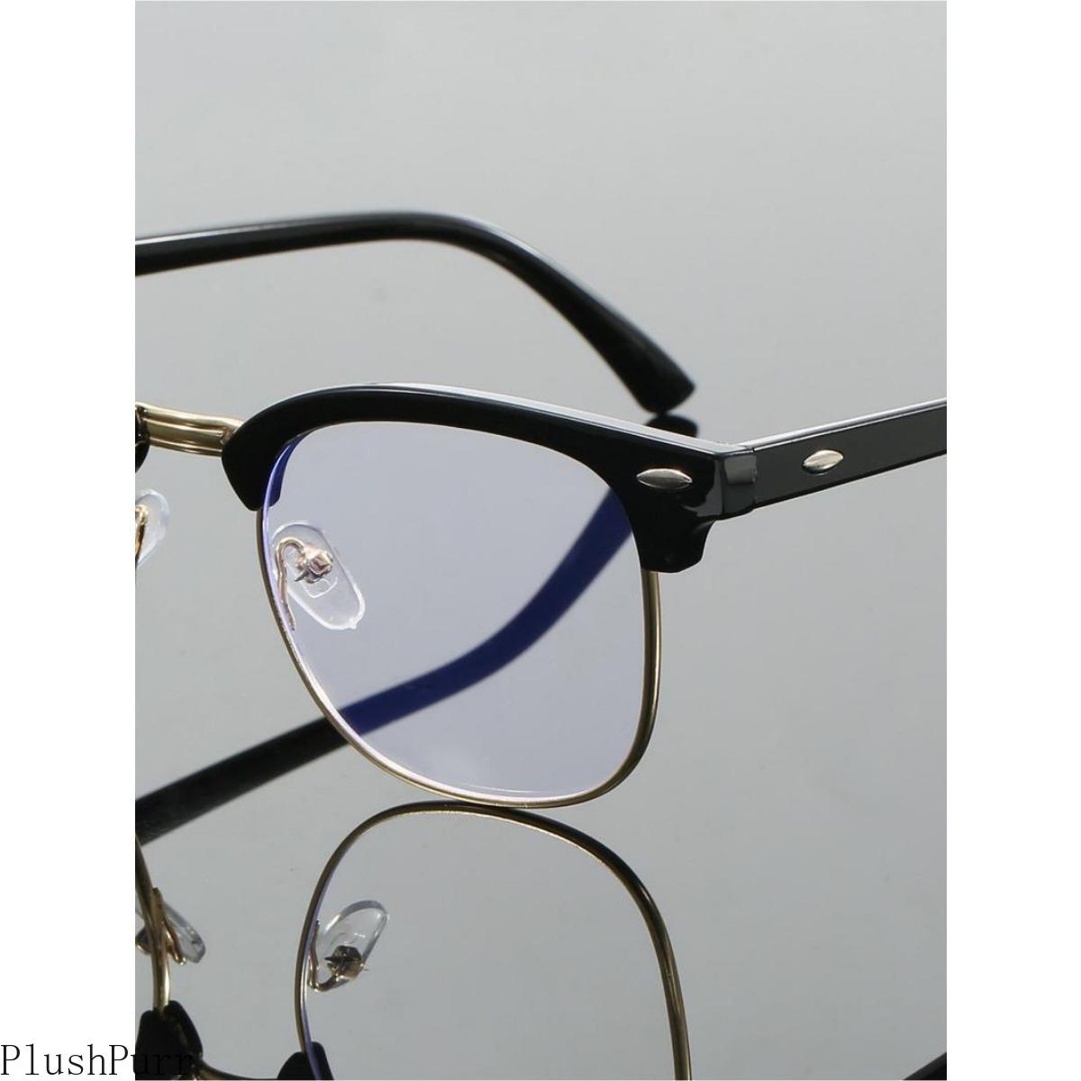 Anti-Blue Light Square Full Frame Eyeglasses - Unisex Basic Fashion Style, Ideal for Work & Daily Outfit Decor