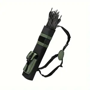 Portable Large-Capacity Archery Quiver - 600D Oxford Cloth Tactical Bag with Adjustable Shoulder Strap Length, 3-Point 1-Shoulder Carry, Strong Moisture Absorption for Hunting Gear Storage