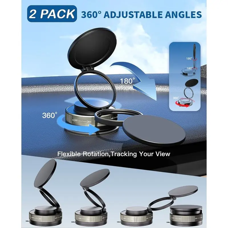 2026 new vacuum magnetic suction phone holder desktop car center console navigation dedicated vacuum suction stable bracket, magnetic nano droplet adhesive vacuum suction cup car phone holder new suction center console anti shake navigation