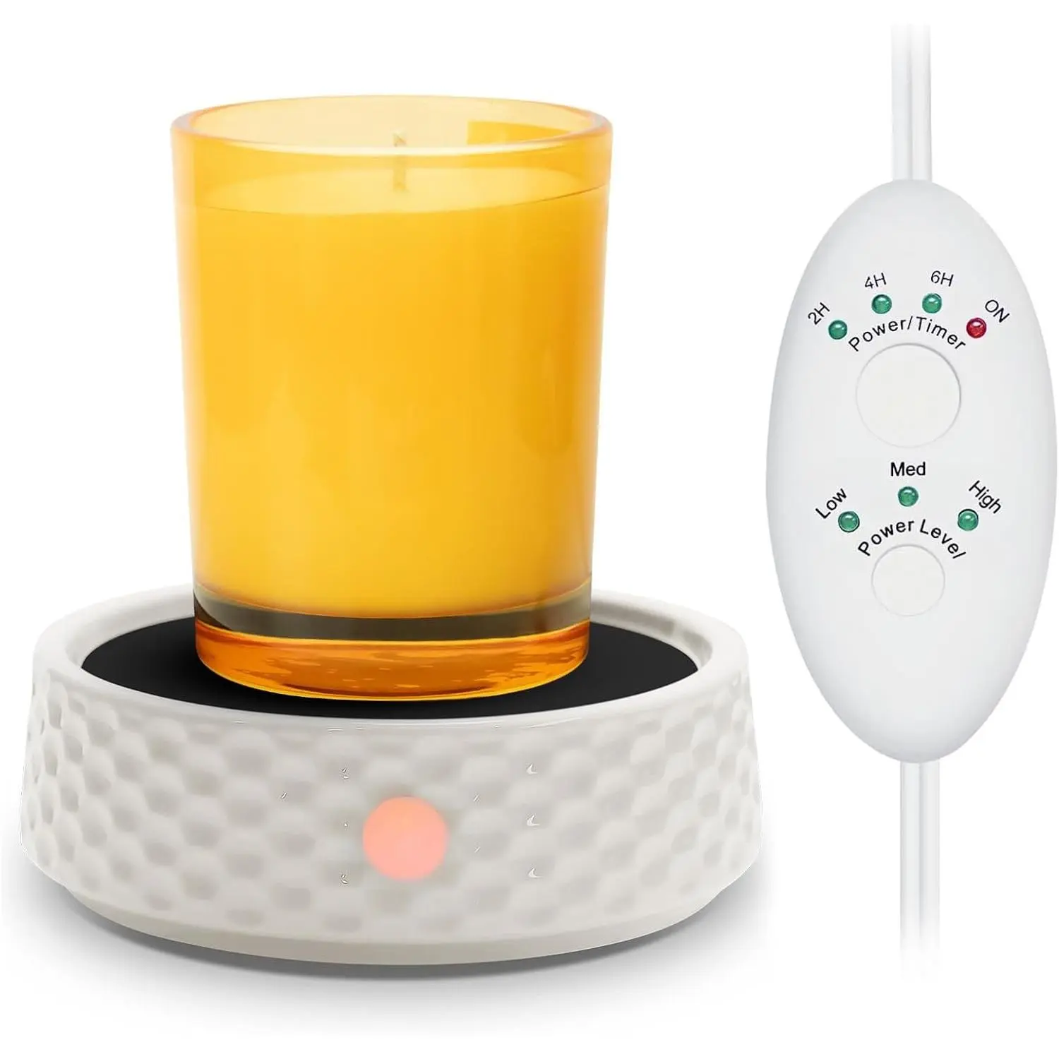 Large Electric Ceramic Candle Warmer Plate with Timer, Adjustable Fragrance Intensity, and Auto Shut Off – Aromatherapy Wax Warmer for Home Office, Heating Beverages Like Milk, Tea, and Hot ChocolateGift
