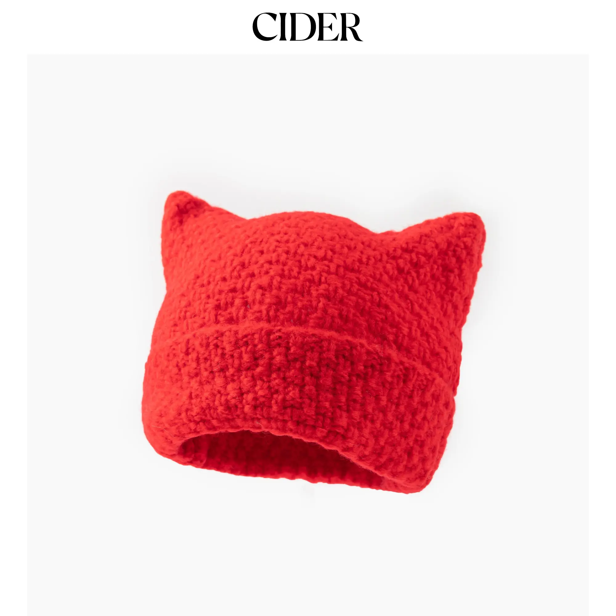 Cider [7 colors, size One Size-One Size] CAT EAR KNITTED BEANIE