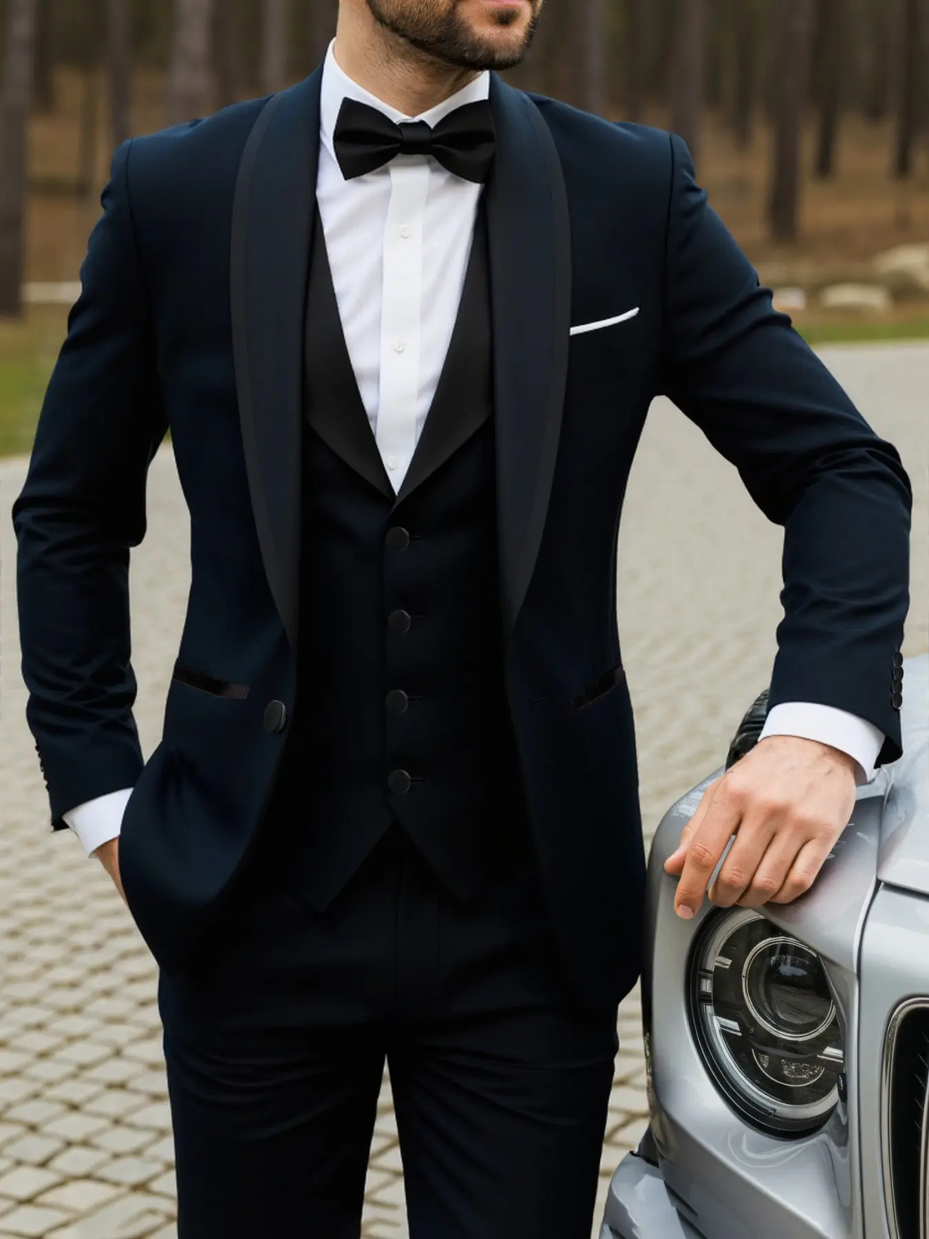 Men's Business Suit, High-Quality Spring Men's Clothing, Groom Wedding Dress, Plain Color Suit, Slim-Fitting, Long Sleeve, Formal Suit