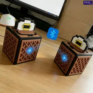 3D Printed Pixel Bluetooth Music Box Retro Game Style Wireless Speaker Desktop Decoration Creative Gaming Gift