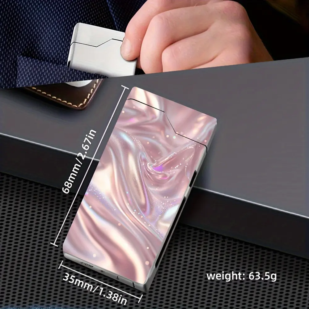 1pc Windproof Arc Lighter with Dreamy Gradient Colors, Windproof Arc Lighter, Type-C Rechargeable Lighter, Metal Shell, Battery Display, Dual Arc, Gift Box Packaging, Power-Off Program, Outdoor Survival Gear, Suitable for High Altitudes, Valentine's