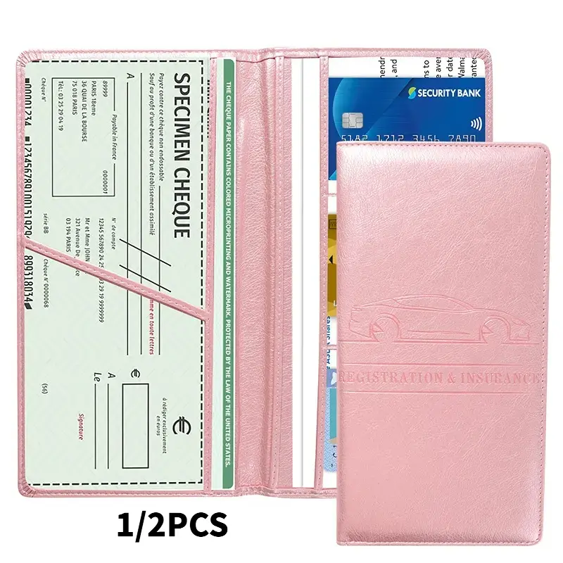 Car Registration & Insurance Card Holder, Magnetic Closure Vehicle Organizer, Car Essential Document Wallet, Spring Gift, for Pokemon Cards Holder, Compact Car Accessories, Essential for Owners