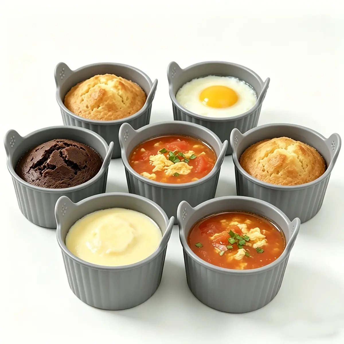 10-Piece Bulk Value Pack Air Fryer Baking Cups, Cost-Effective Silicone Round Muffin Pan Combo, Space-Saving Reusable Fluted Tart Cupcake Mold Set for Bakeries & Cafes Commercial Supplies