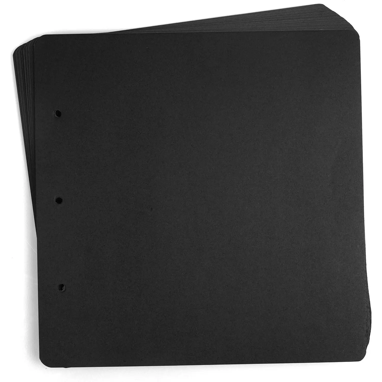 10 Sheets Double Sided 9.84 x 10.24 inch Refill Pages - Acid Free Thick Additional Craft Paper Cardboard for  Series  10x10 Three-Ring Loose-Leaf Binder Photo Album Scrapbook (Black)