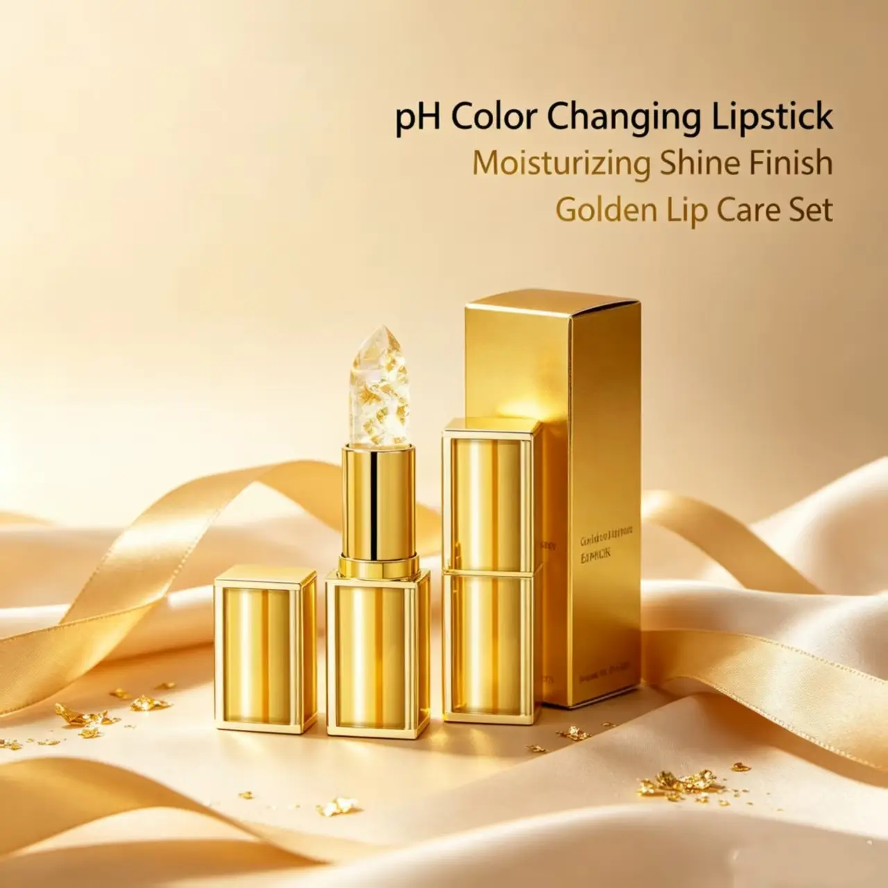 Gold Foil Temperature-Reactive Color-Changing Lip Balm - Gentle Nourishing Lip Treatment, Hydrating Moisturizer for Daily Makeup Use Glossy, Lipstick, Primer, Smooth