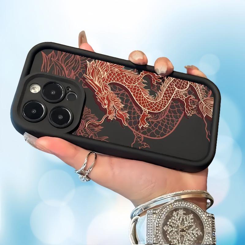 Phone Case: Fashion Dragon Cake Bamboo Pattern Phone Case, Suitable for iPhone 17 E Air Pro ProMax iPhone16 15 14 Plus 13 12 Mini 11 X XS XR