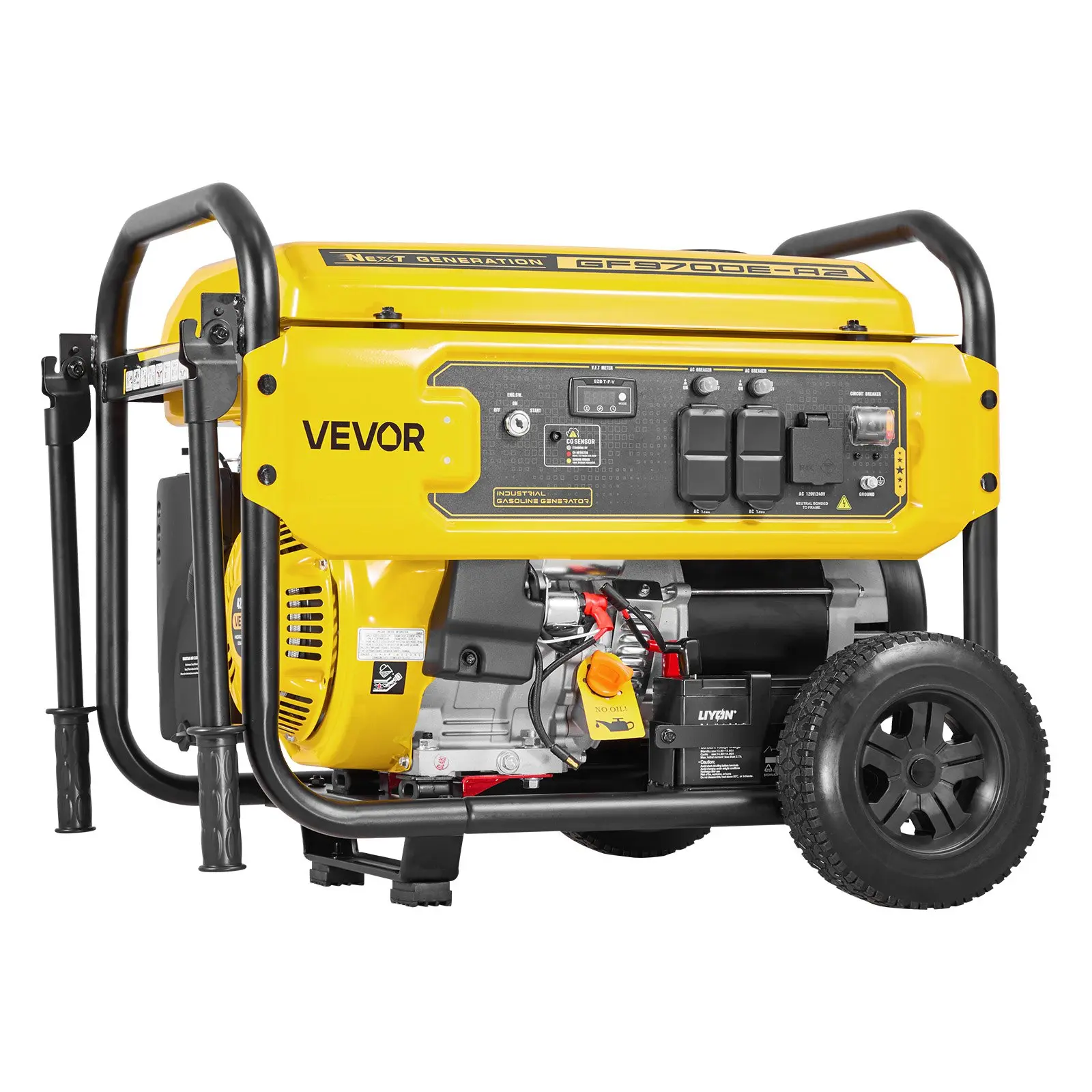 【DealsForYouDays】VEVOR Portable Generator, 9625W Peak Watt Home Generator, Backup Generators for Home with Foldable Handle, Electric Start, Gas Powered, CO Sensor, RV Emergency Ready 30A 20A Outlets, AVR