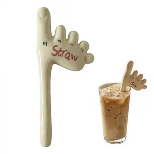 Handmade Toe-tal Straw, Ceramic Reusable Shaped Drink Sticks, Handmade Foot Reusable Straw, Dark Humor Gag Gift for Prank Lovers, for Parties, Gag Gifts, and Home Office Use