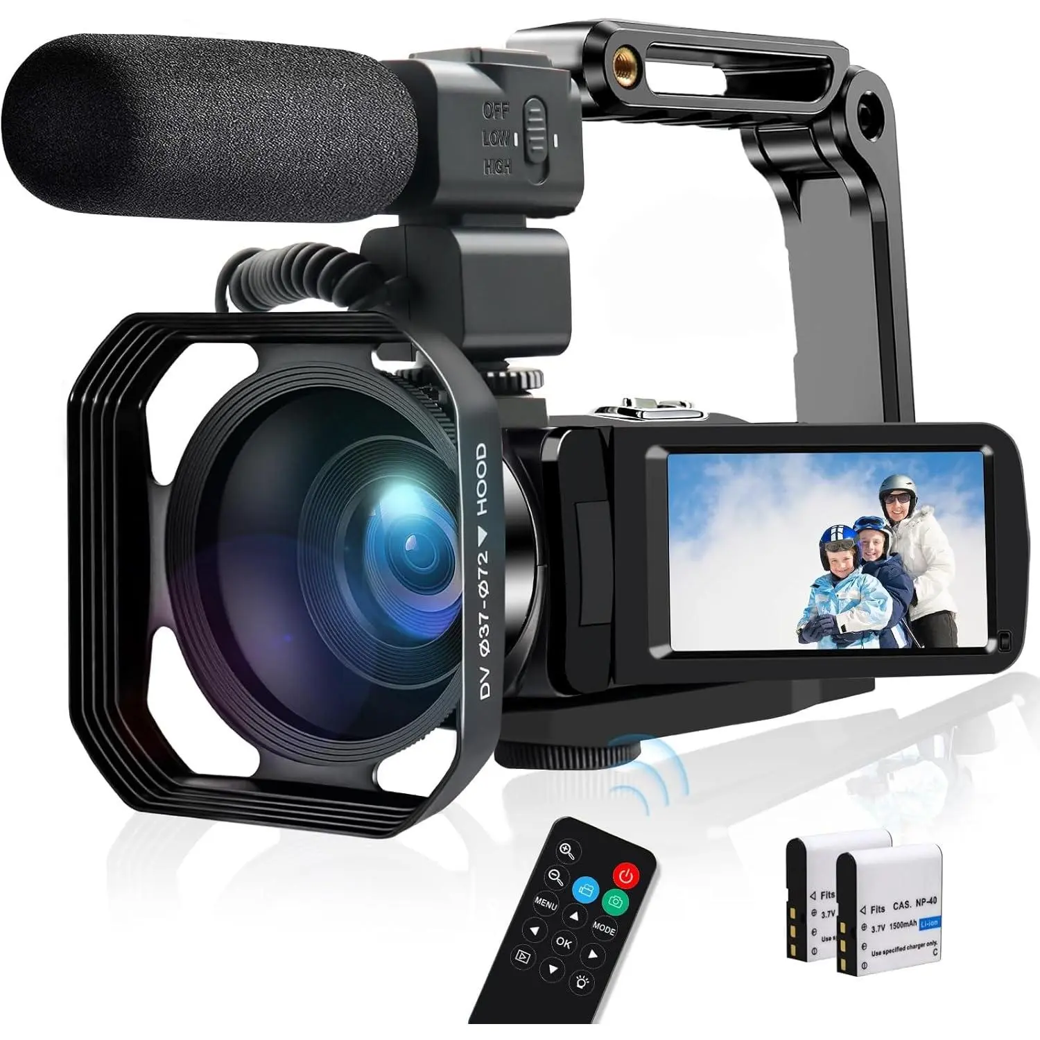 4K Video Camera Camcorder 48MP 30FPS IR Night Vision WiFi Camera Recorder, 18X Digital Zoom 3"  Screen Vlogging Camera for YouTube with Microphone, Lens , Stabilizer, Remote Control