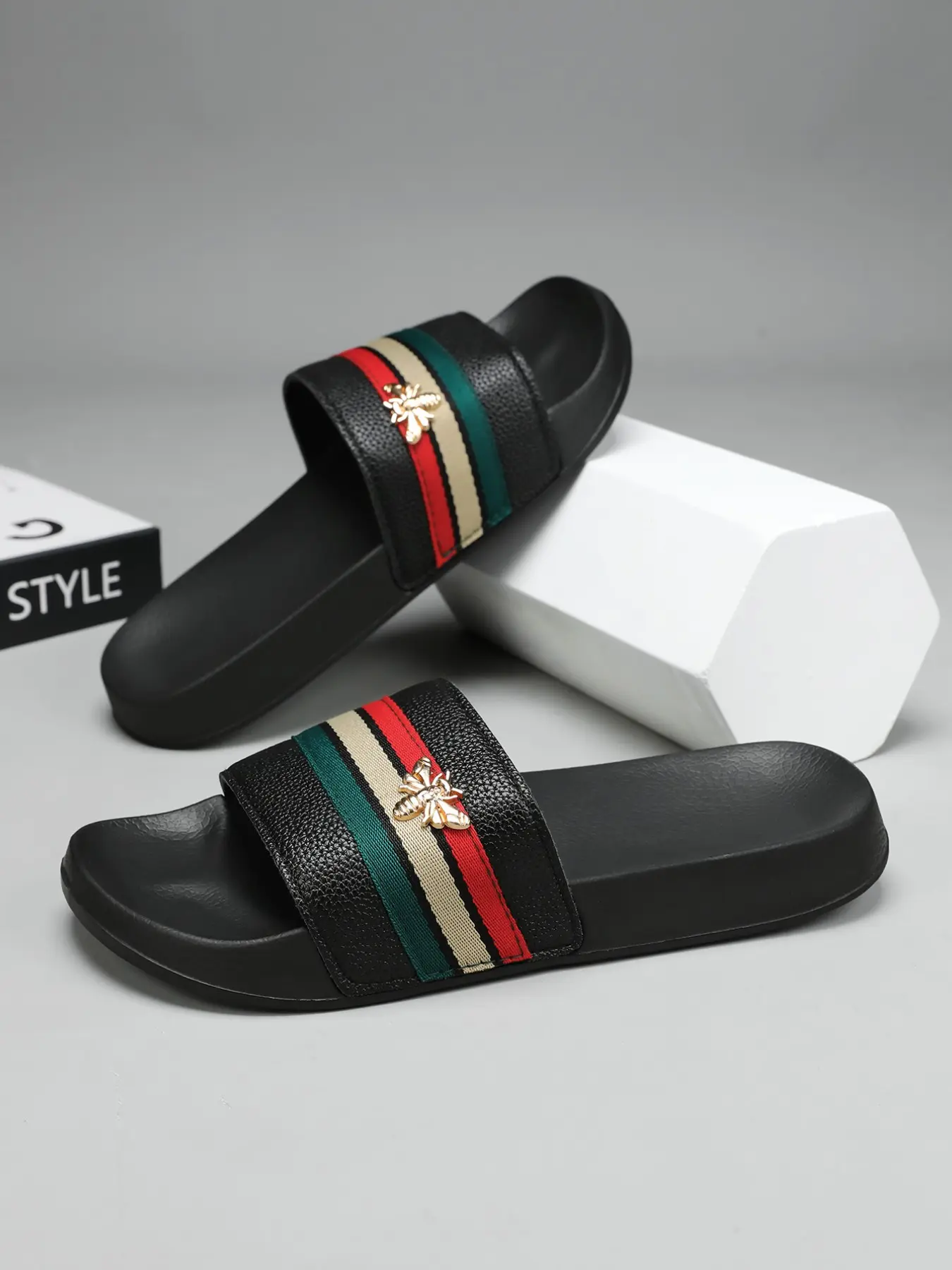 Men's Slippers, Large Size Indoor Home Slippers, Soft Comfortable Bath Slippers, Eva Flat Sole Outdoor Beach Sandals, Summer Fashion Slippers, Slide Slippers