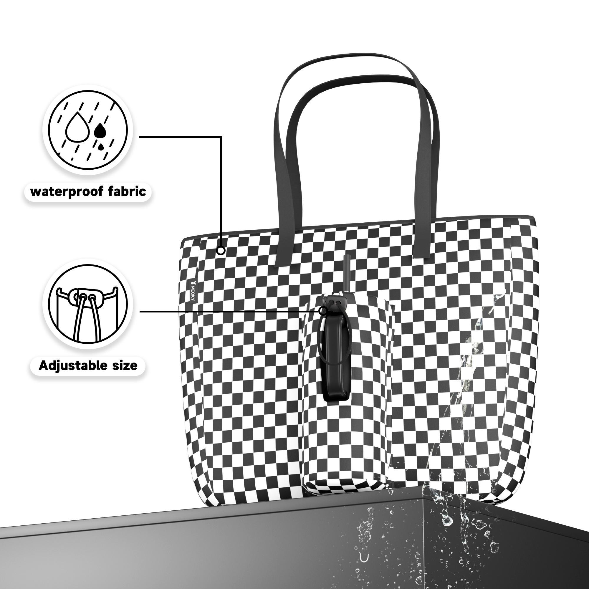 15L Summer Hobo Tote Bag with Water Bottle Pocket & Straw Storage, Large Capacity Multifunctional Cup Handbag for Travel and Work, Lightweight Waterproof Drinkware Organizer, Geometric Pattern Tote