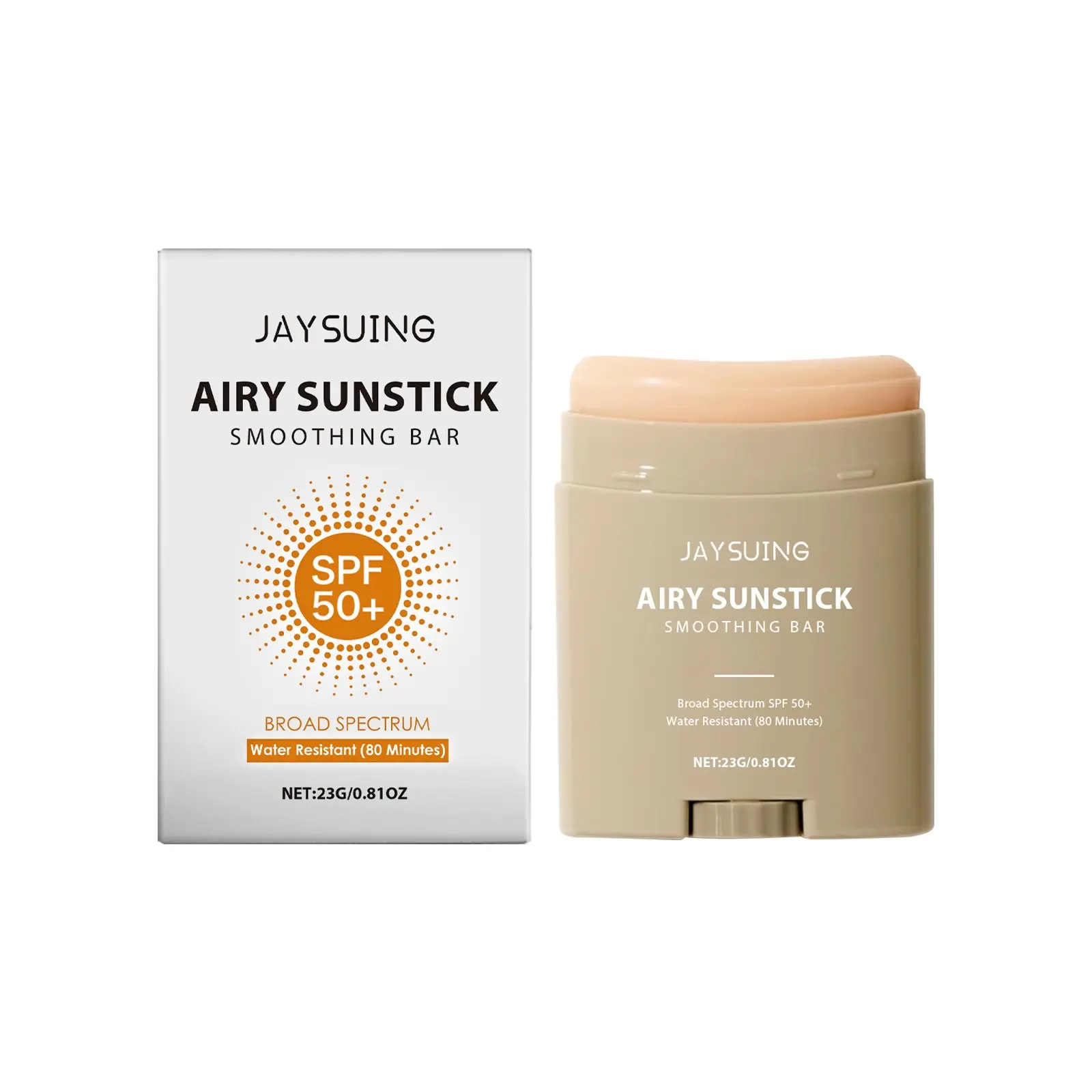 Jaysuing Refreshing Moisturizing Sunscreen Stick, High SPF Hydration, Transparent Non-Greasy, Portable Reapply, Waterproof Sweatproof, Face Body, Gentle Protection, 23g