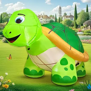 5FT Spring Inflatable Turtle Decoration Blow Up Tortoise with Built-in LED Lights for Outdoor Yard Lawn Garden Holiday Birthday Party
