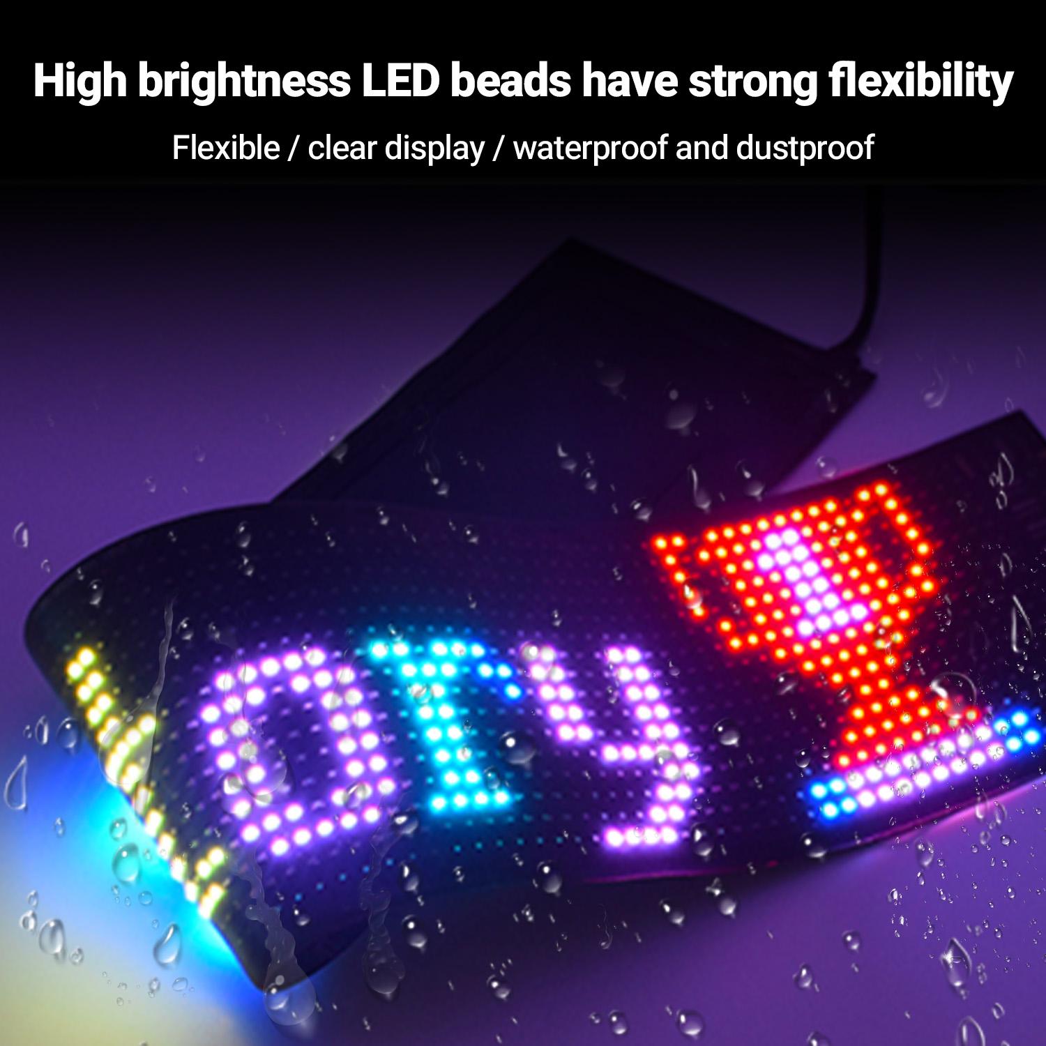 DAYBETTER Programmable Flexible LED Display - App-Controlled Color, Custom Text Pattern Animation Flexible Display for Store, Bar, Taxi, Party Advertising