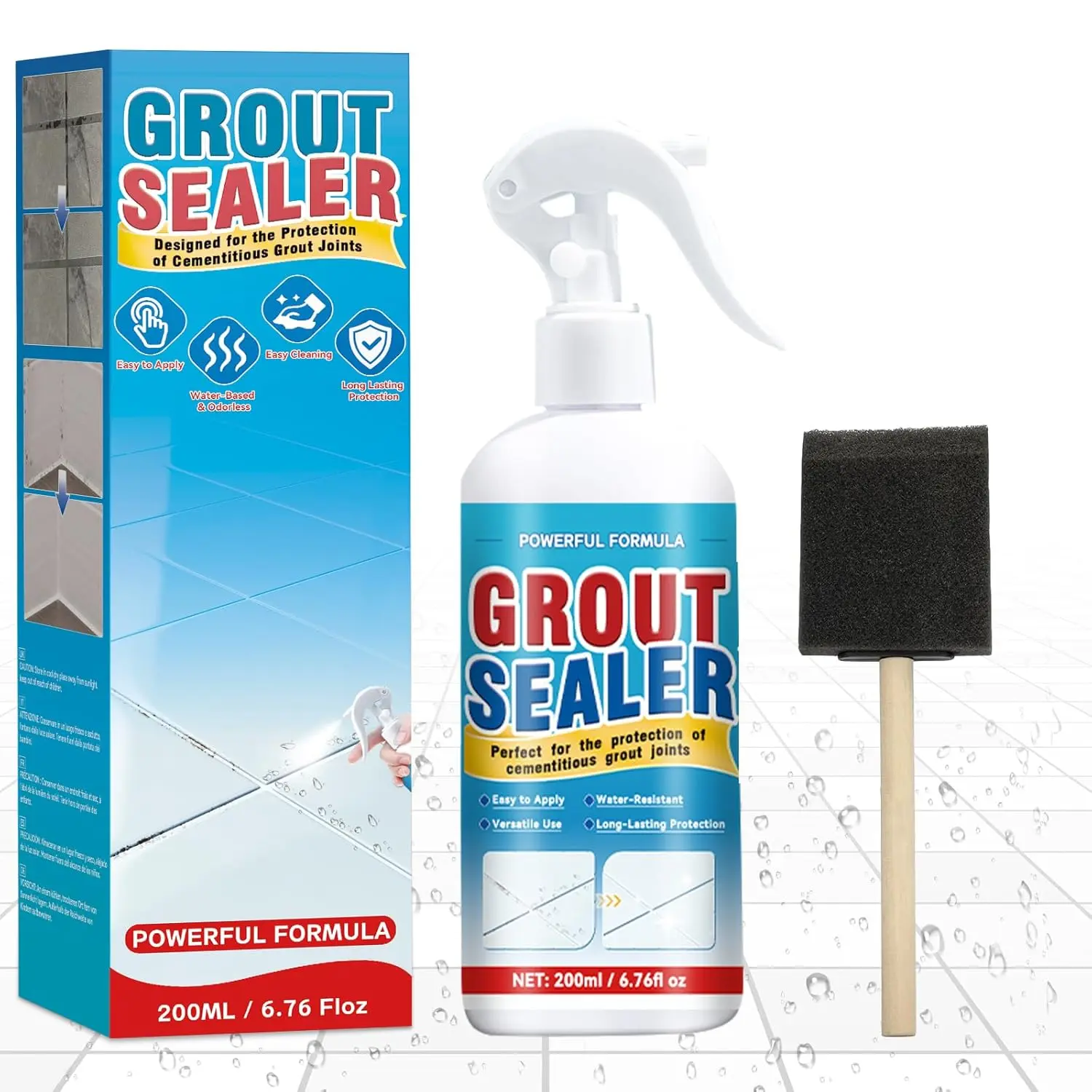 Grout Sealer,  Grout Sealer for Shower Tile, Clear Grout and Tile Sealer , Long Lasting Shower Sealant for Floor, Bathroom, Stone, Marble, Indoor and Outdoor (200ml)