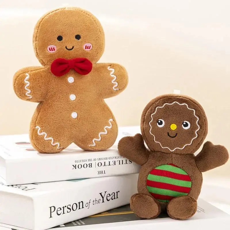Kawaii Gingerbread Man Plush Collectibles - Unisex Christmas Tree Decoration, Stuffed Toy Pillow Cushion for Family Use (Toys & Hobbies, Classic & Novelty, Stress Relief)