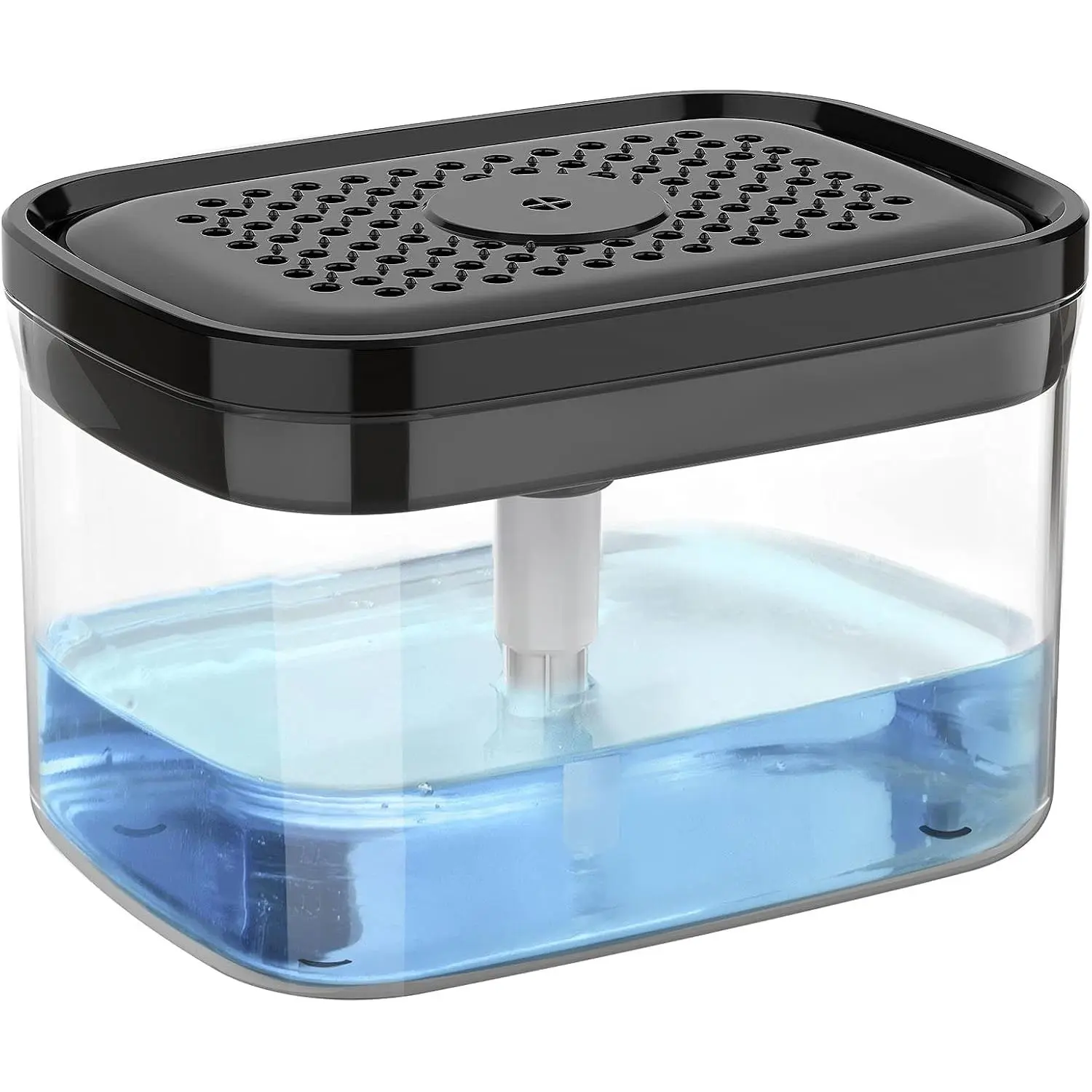 Dish Soap Dispenser with Sponge Holder for Kitchen, Black | Dishwashing soap pump dispenser for sink, kitchen soap dispenser, dish sponge holder