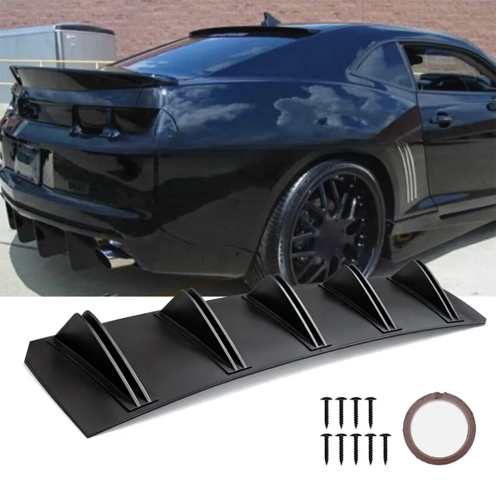 5-Fin Plastic Rear Diffuser Bumper Lip Sport Spoiler Splitter for Chevrolet Camaro SS 2000-2024 Auto Body Replacement Part