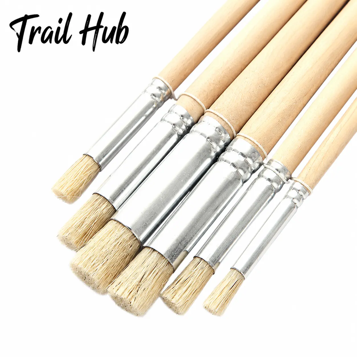 Premium 6-Piece Oil Painting Brush Set with Natural Bristles and Ergonomic Wooden Handles – Ideal for Acrylic, Oil, and Watercolor Artists Seeking Precision, Durability, and Comfort in Professional Art Supplies