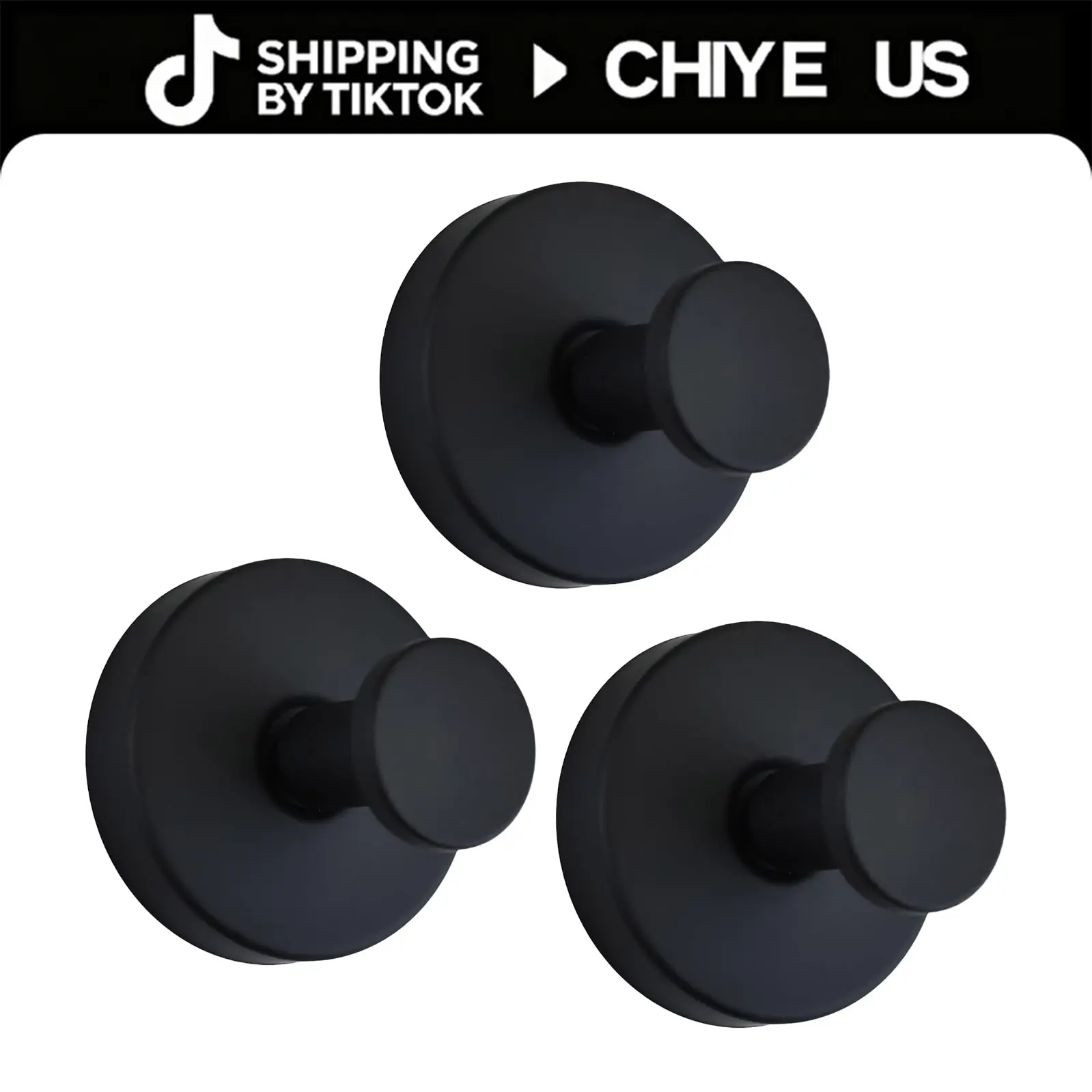 3-Piece Black Suction Cup Shower Hooks for Apartment Users, 15 LB Heavy-Duty No-Drill Towel Holders, Removable Reusable Suction Cup Attachment Hooks for Towels/Robes, Waterproof for Glass/Tile, Suction Cup Attachment Towel Holders