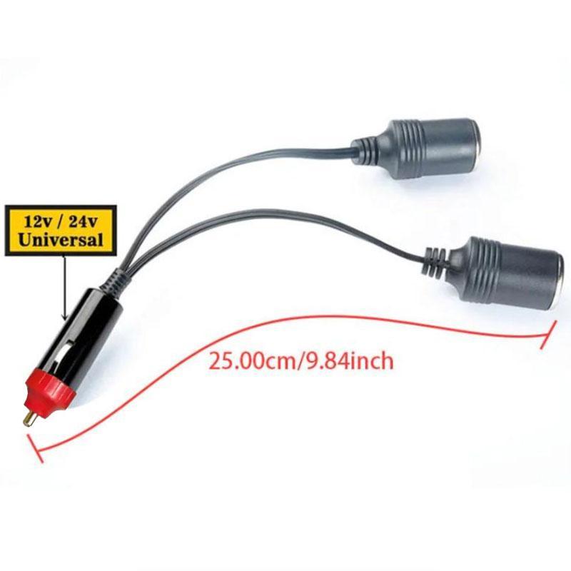 Car Cigarette Lighter Splitter, Car Dual Port Cigarette Lighter Splitter, 10A Female Socket Plug Power Adapter Connector, Car Accessories
