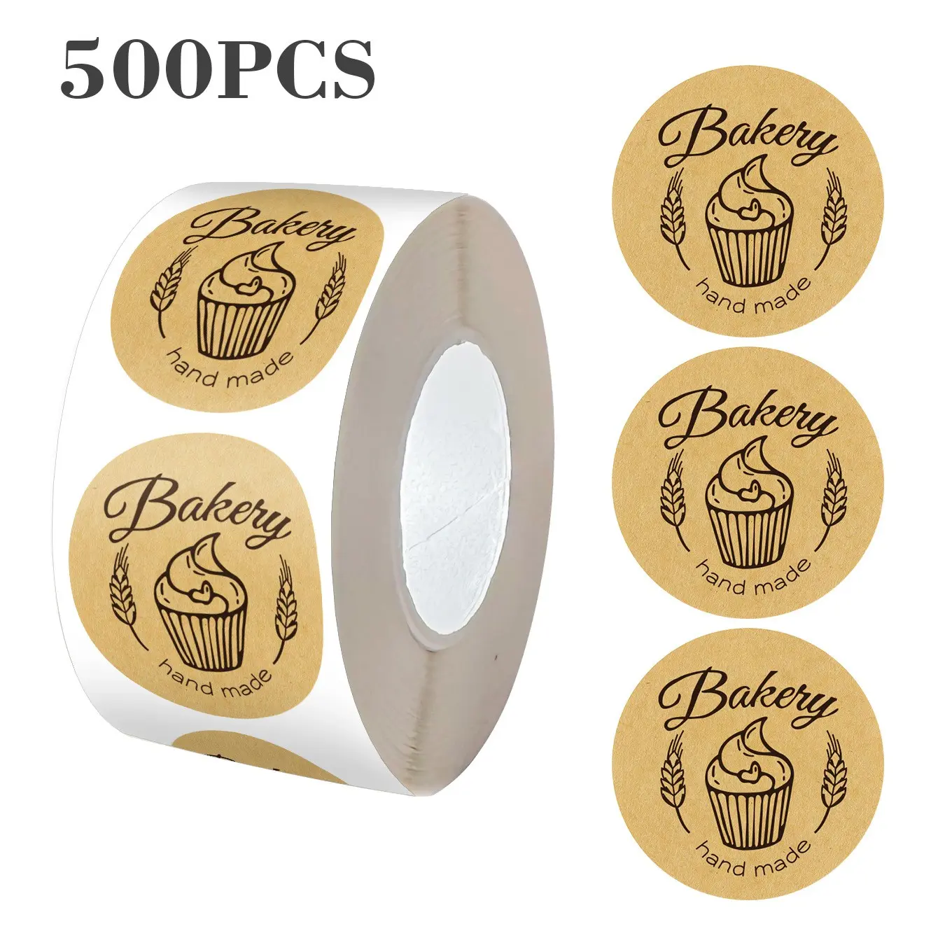 Self-Adhesive Labels 500pcs/roll, Sticky Labels for Mason Jars, Storage Bins, Spice Bottles, DIY Stickers, Customizable Gift Tags