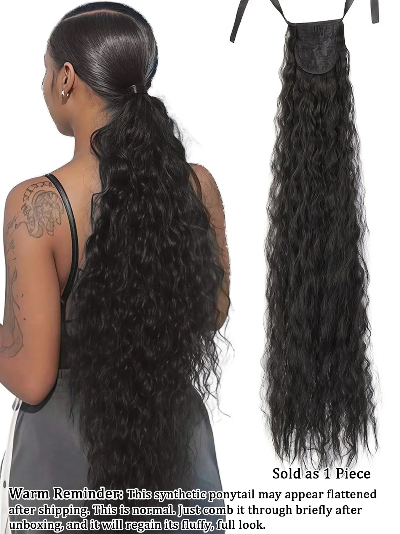 32-Inch Ponytail Wig, Extra Long Wavy Hair Extension, Heat-Resistant Fiber, Heat Resistant Hairpiece, Elegant Look, Suitable for Daily Use and Festivals, Synthetic Fiber Extensions, Ponytail Hairpieces