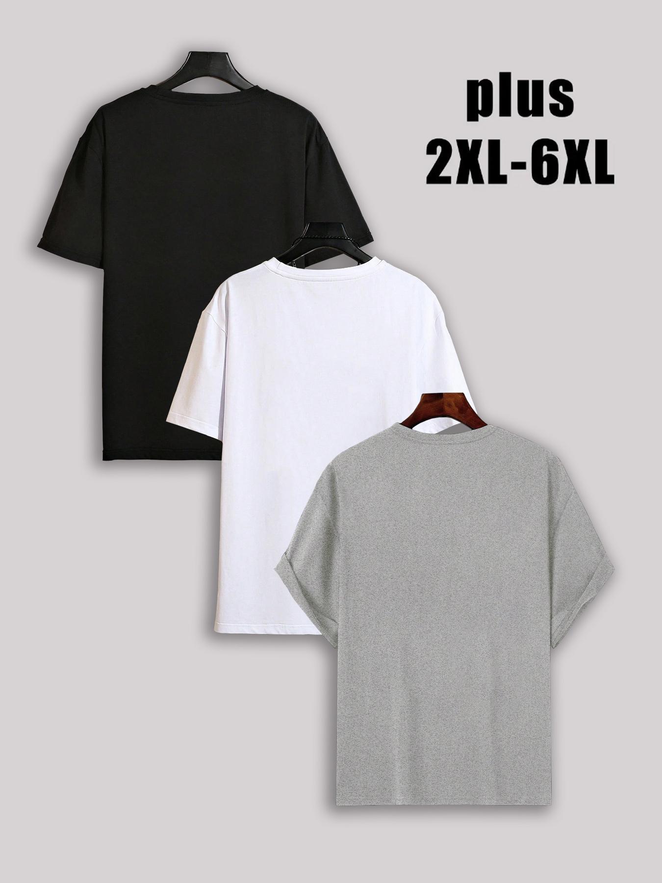 Men's Plus Size Solid Drop Shoulder Short Sleeve Tee, Casual Basic Round Neck T-shirt for Daily Wear, Men's Plus Size Clothes for All Seasons