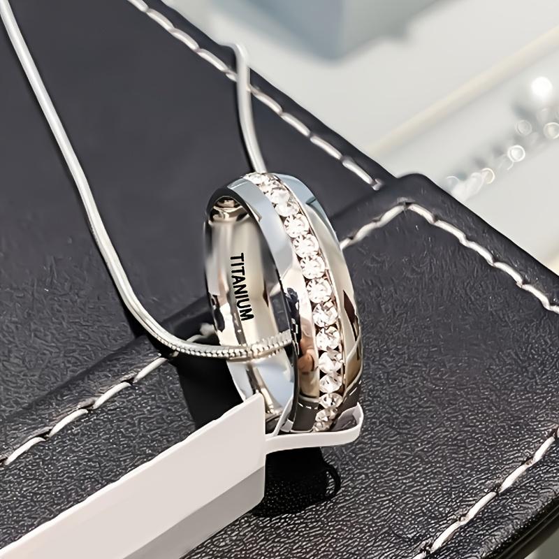 1 Piece bestie rings Never Fade Stainless Steel Ring Men Women Couple Ring Single Row Full Diamond Cuban Ring Engagement Wedding Band dainty rings stackable rings