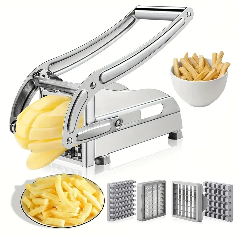 Vegetable Slicer Stainless Steel Potato Carrot Cutter French Fries Chopper Onion Dicer Potato Chipper Kitchen Tool For Home Food Prep