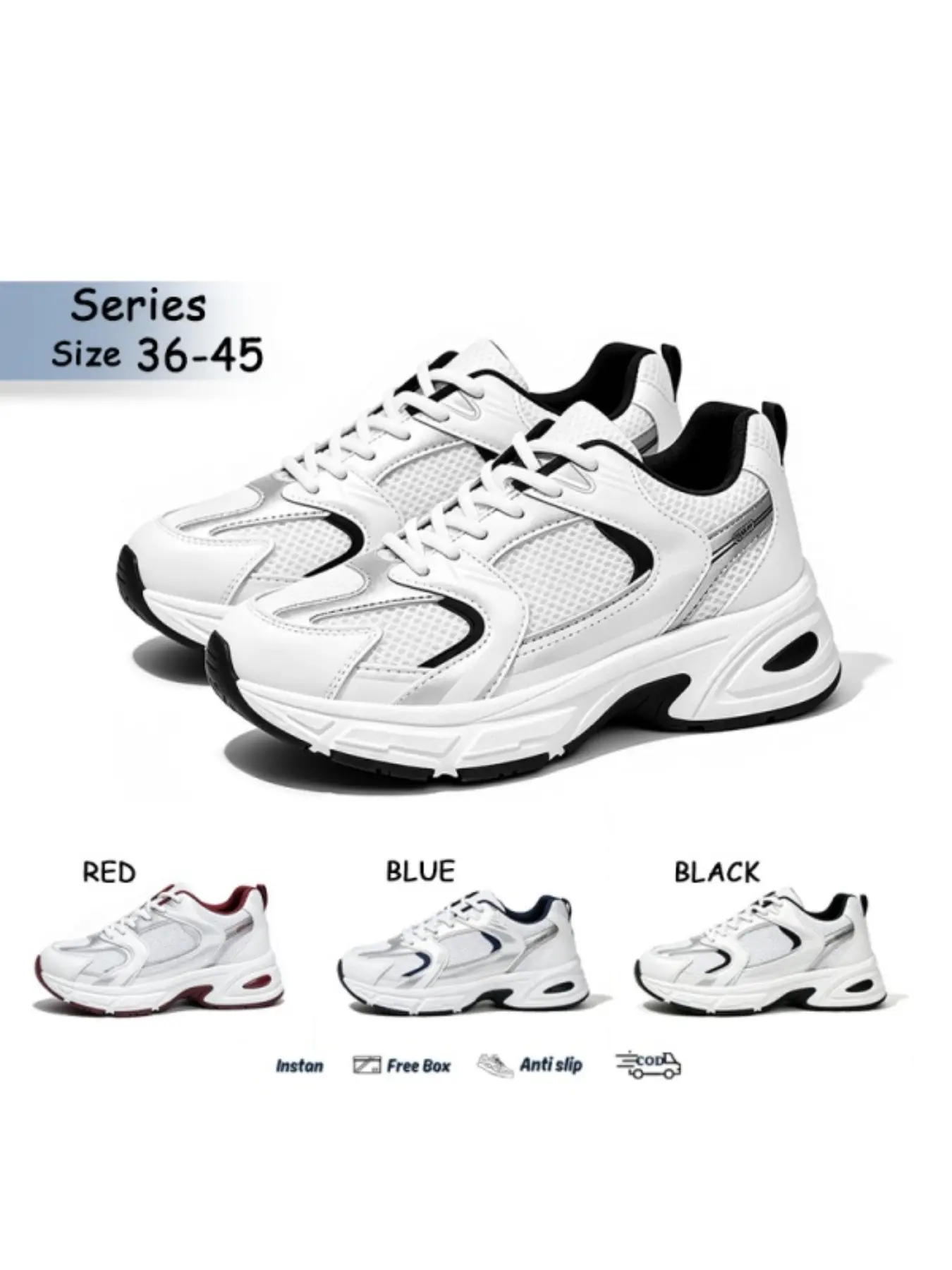 New Trendy Unisex Thick Sole Dad Shoes, Mesh Breathable, Height Boost, Shock Absorption, Anti-Slip, Durable, Daily Commute, Sports Running, Sporty Running Shoes