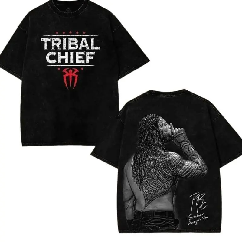 💪Roman Reigns "Tribal Chief" WWE Bloodline Graphic T-Shirt💪| Head of the Table Vintage Wrestling Tee, Champion Fan Shirt, Retro WWE Wrestling Unisex Short Sleeve Cotton Tee, Roman Reigns Fan Merch, Streetwear Wrestling Apparel