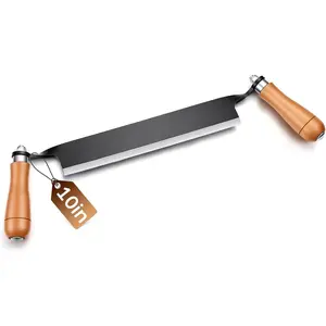 10 Inches Draw Knife Debarking Tool for Woodworking, Straight Draw Shave Knife Wood Carving Hand Tool for Tree Bending Broach Peeling, Whittling, Shaping, Detailing, Stripping