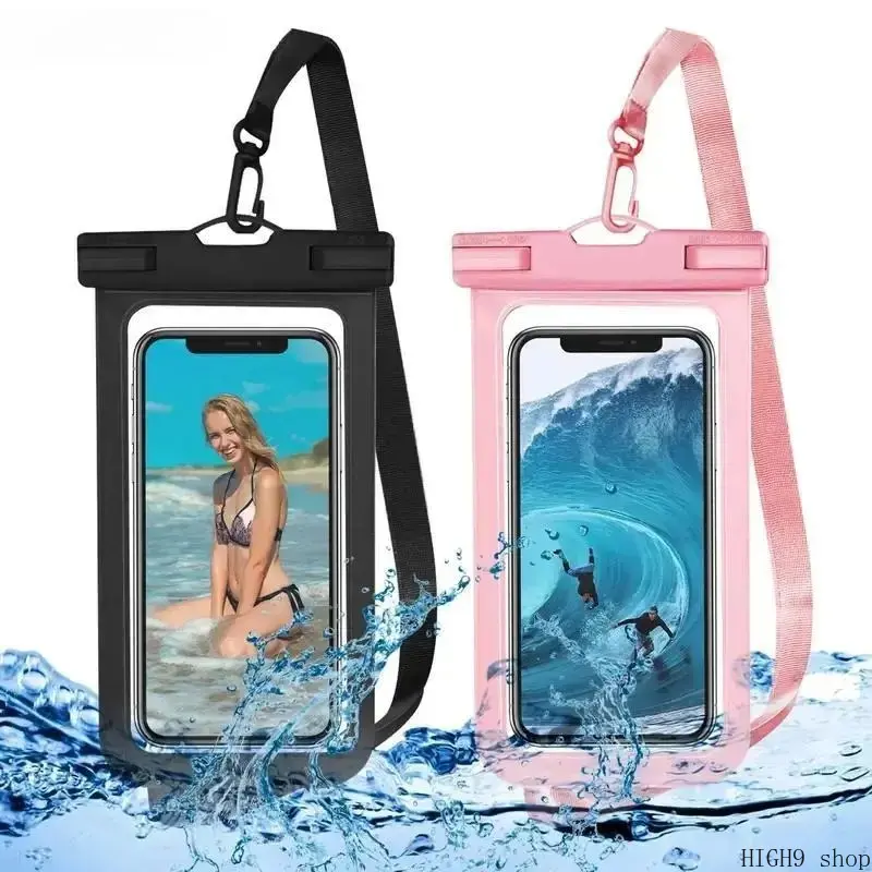Set of 2 Clear Lightweight Phone Storage Pouches, Built with Adjustable Wearable Strap, Transparent Surface Supports Smooth Touch Operation, Compatible with All Mobile Devices Within 7 Inches, Ideal Portable Storage Accessory for Boating and Various Outdo