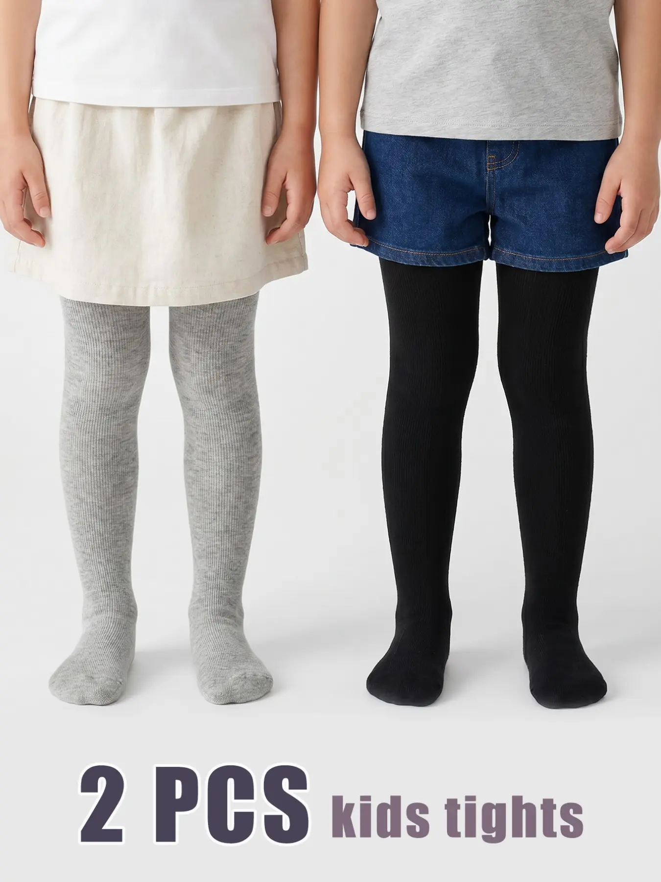 2 PCS Toddler Infant Girls Leggings Plain Solid Stretchy Tights Moderate Thickness Soft Fit
