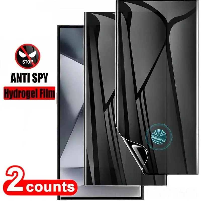 Anti-Peeping Flexible Hydrogel Film for Galaxy S23 Ultra/s24 Ultra/s25/s26 Ultra, Shock Absorbing, Edge-To-Edge Protection, Soft and Flexible