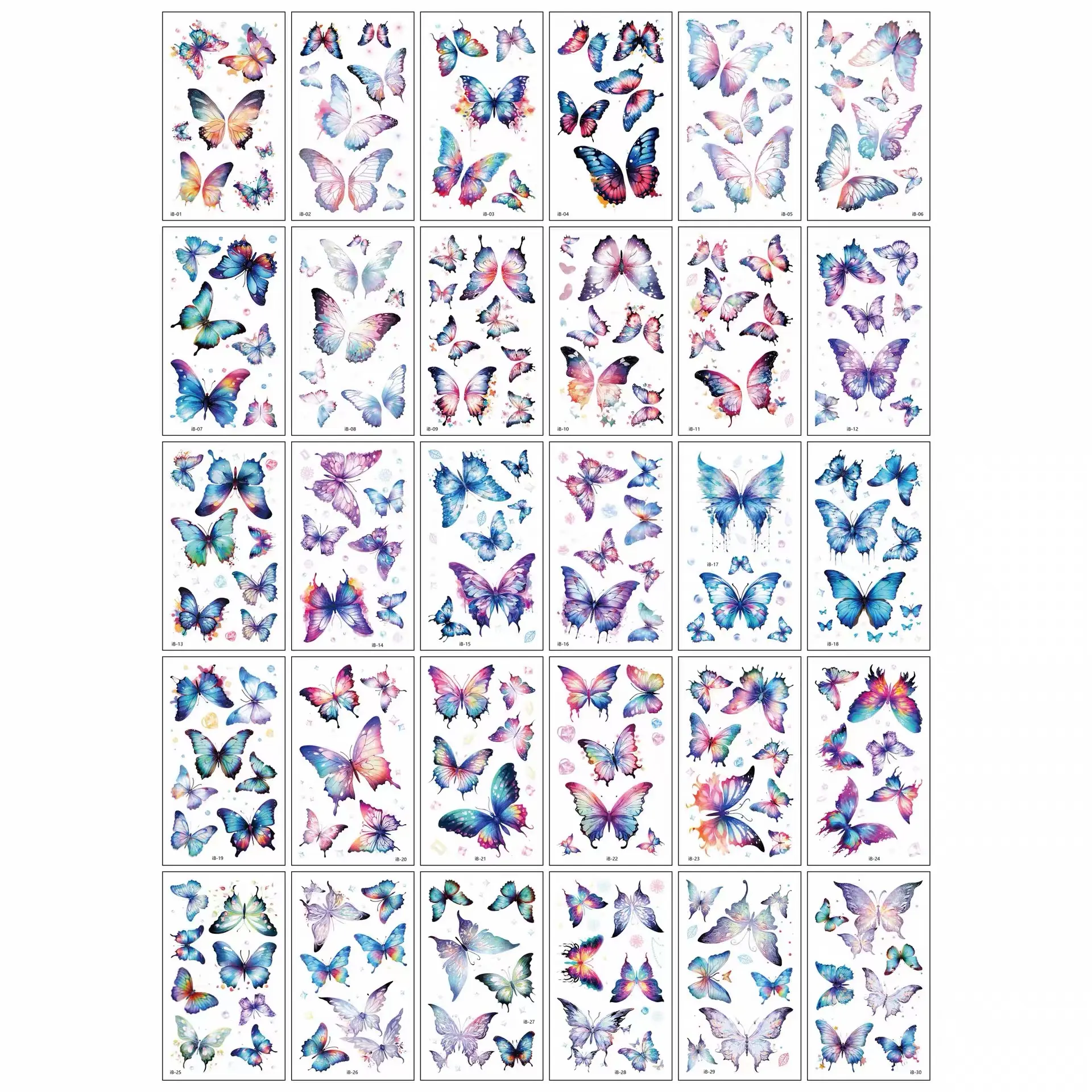 Women's 30Pcs Premium Colorful Fake Temporary Tattoos - Waterproof Long-Lasting Realistic Small Stickers, Water Resistant Temporary Tattoos for Face, Arm, Collarbone, Scar Coverage