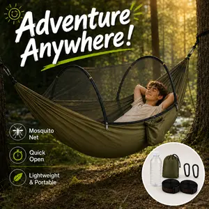 Mosquito Net Camping Hammock Quick Open Portable Lightweight Hammock For Outdoor Camping Hiking Backyard 290 X 140 CM