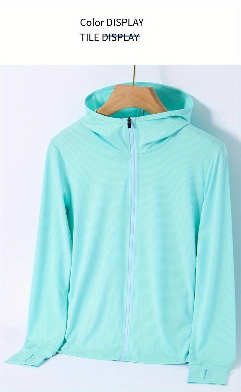 Summer Thin Ice Silk UV-Protective Women's Sunscreen Swimsuit Jacket, Front Zipper, Fishing Jacket, Couple's Sunscreen Jacket, Women's Coat