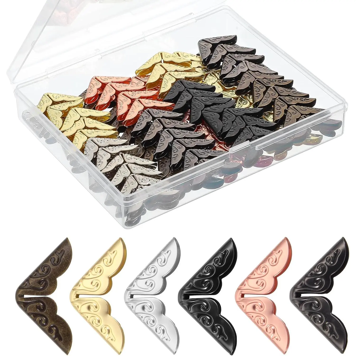 120 count Book Corners, Metal  Book Corner Protectors for Crafting Scrapbooking Photo Album Notebook Cover Schoolbook, Durable & Stylish