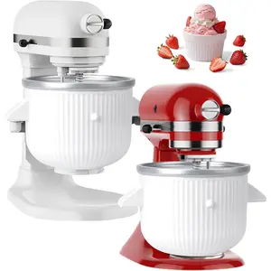Ice Cream Attachment for KitchenAid Stand Mixer,Fits 4.5-5Qt Tilt-Head/6-7Qt Bowl-Lift Stand Mixers, 2-Quart Frozen Kitchenaid Ice Cream Maker Attachment, Ice Cream & Sorbet Gelato Maker