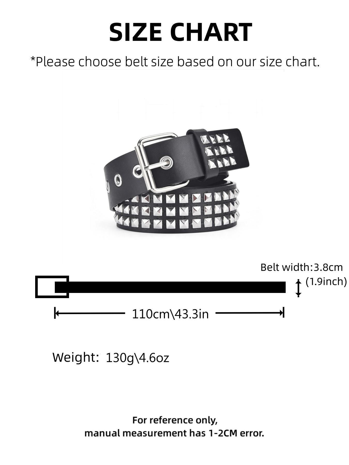 Punk Style Studded PU Leather Belt, Fashion Belt for Party, Daily Clothing Decor, Trendy All-match & Exquisite Belt for Birthday Gift, Studded Waist Belt, Belts Men, Design Belt, Cool Belts