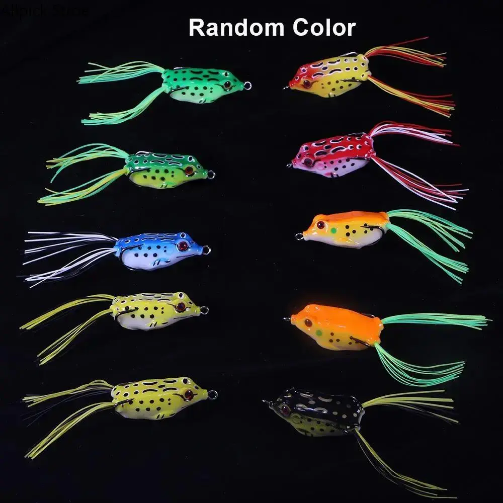 9 Pcs Topwater Frog Lures Sets with Bait Box, Frog Lure Ray Frog Topwater Fishing Crankbait Lures, Frog Artificial Soft Bait for Bass Snakehead, Weedless Freshwater Soft Simulated Frog Bait