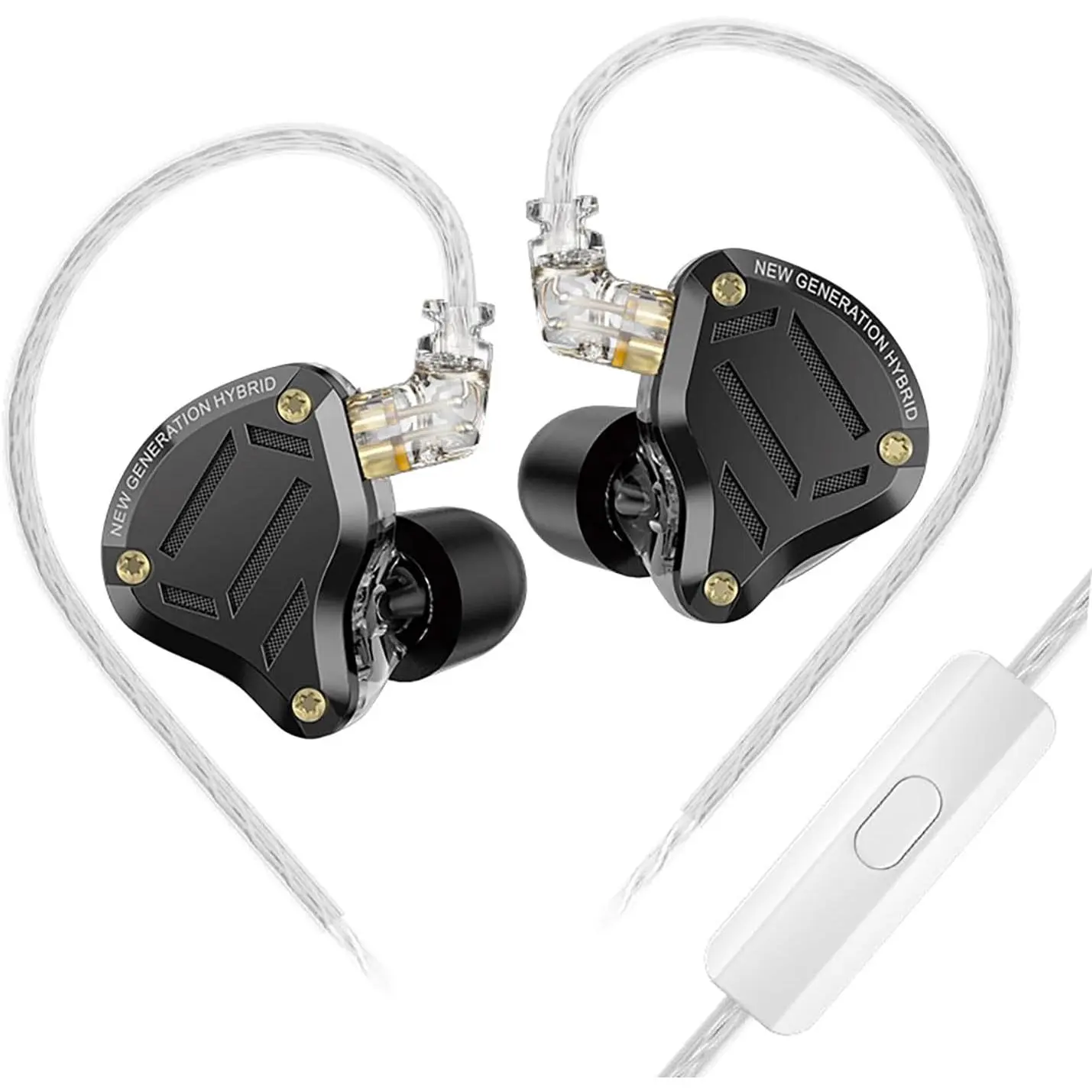 KZ ZS10 PRO 2 in Ear Monitor Headphones with 4-Level Tuning Switch, 1DD+4BA Hybrid Gaming Earbuds, HiFi Audiophile IEM Earphones, Studio-Grade Sound for Musicians/Stage Monitoring (Black with Mic)
