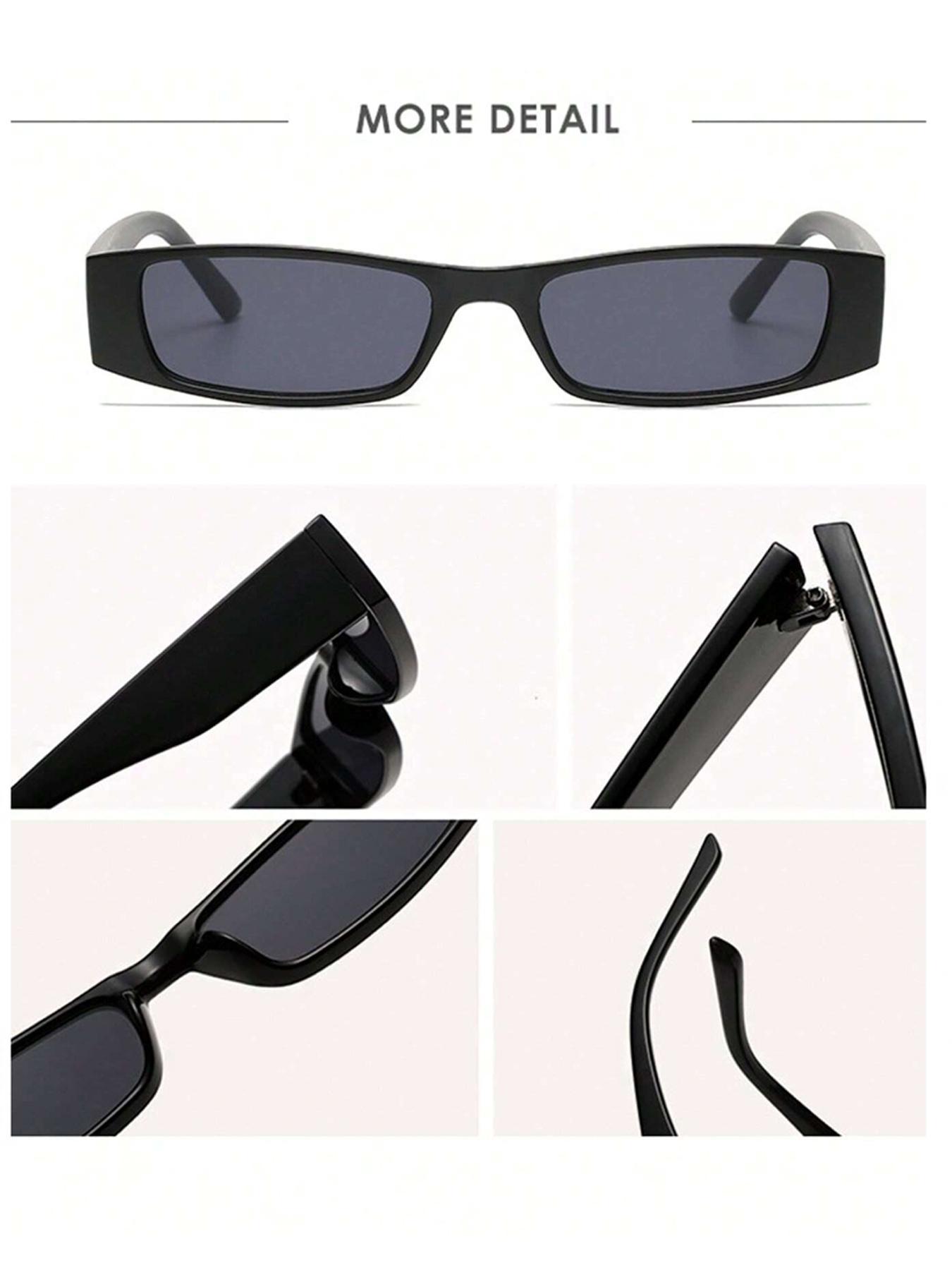 Unisex Vintage Rectangle Frame Eyeglasses, Trendy Casual Full Rim Eyeglasses for Everyday Use, Fashion Accessories for Outdoor Activities, Vintage Rectangle Shades