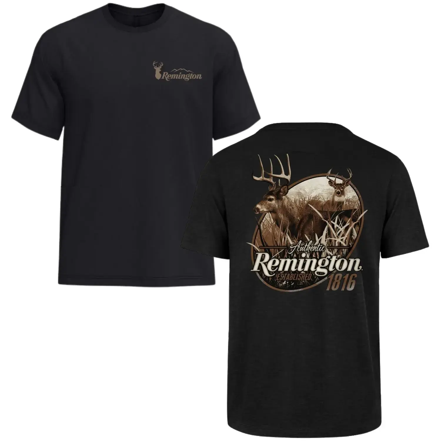 Classic Deer Rifleman Graphic T-Shirt - Remington Hunting Short-Sleeve Mens T-Shirt, Ideal Mens Gift for Hunters, Graphic T Shirts, T Shirts